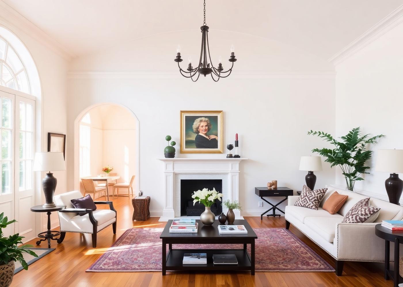 Freshly painted formal living room